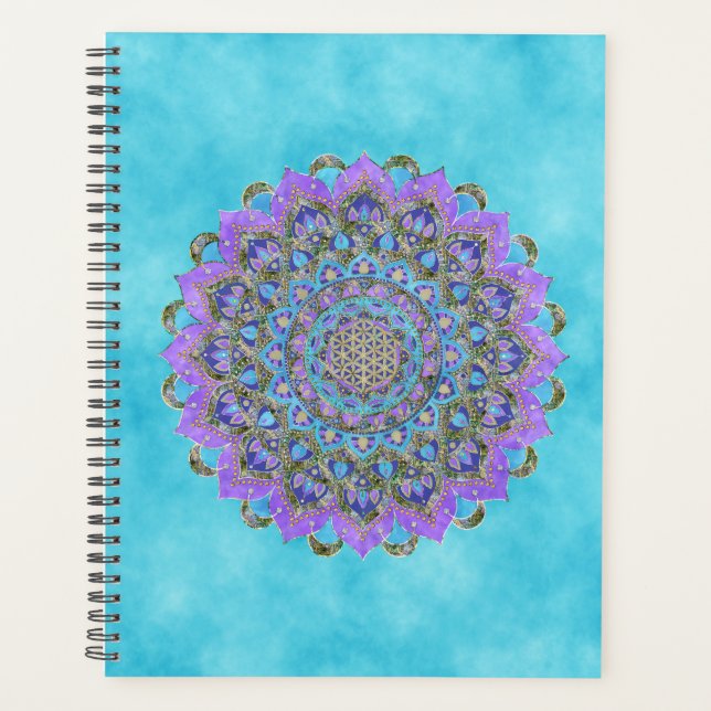 Blume des Lebens - Mandala Indien Stil 2 Planer (Vorderseite)