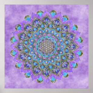 Blume des Lebens - Mandala Indien Stil 2 Poster