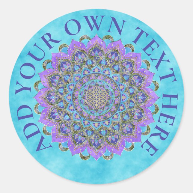 Blume des Lebens - Mandala Indien Stil 2 Runder Aufkleber (Vorderseite)