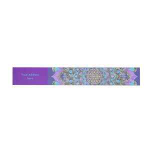 Blume des Lebens - Mandala Indien Stil 2 Rundum-Adressaufkleber