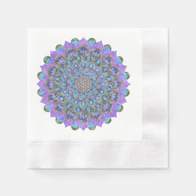 Blume des Lebens - Mandala Indien Stil 2 Serviette (Vorderseite)