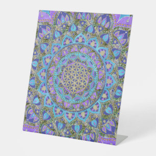 Blume des Lebens - Mandala Indien Stil 2 Sockelschild
