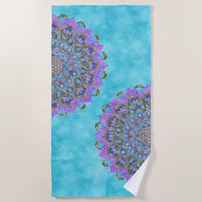 Blume des Lebens - Mandala Indien Stil 2 Strandtuch (Vorderseite)