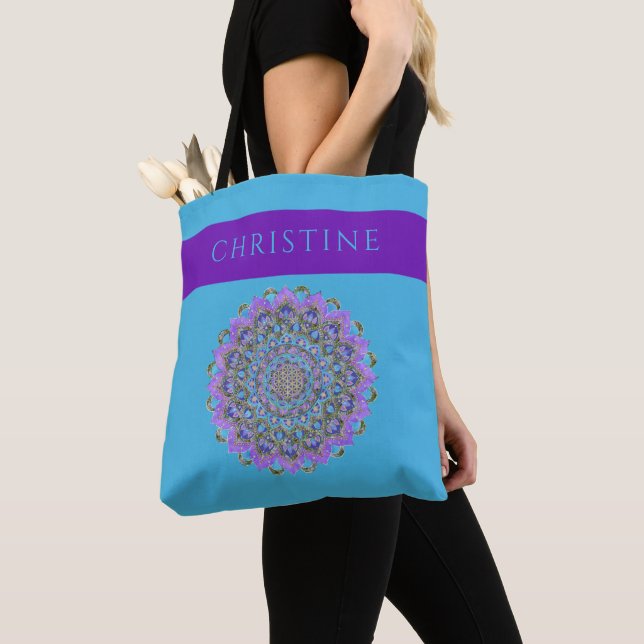 Blume des Lebens - Mandala Indien Stil 2 Tasche (Von Nahem)
