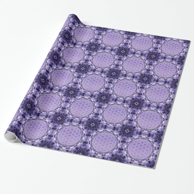 Blume des Lebens - Mandala - lila Geschenkpapier (Ungerollt)