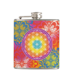 Blume des Lebens mandala Zen Flachmann