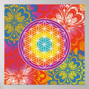 Blume des Lebens Mandala Zen Poster
