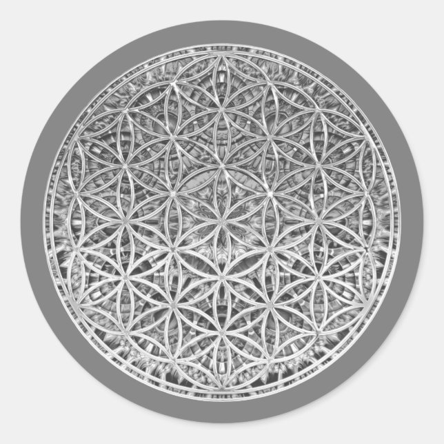 BLUME DES LEBENS - Medaille Silver Runder Aufkleber (Vorderseite)