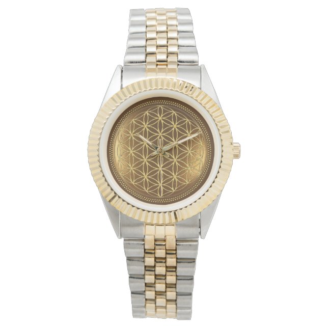 BLUME DES LEBENS - Medaillon der Heiligen Geometri Armbanduhr (Vorderseite)