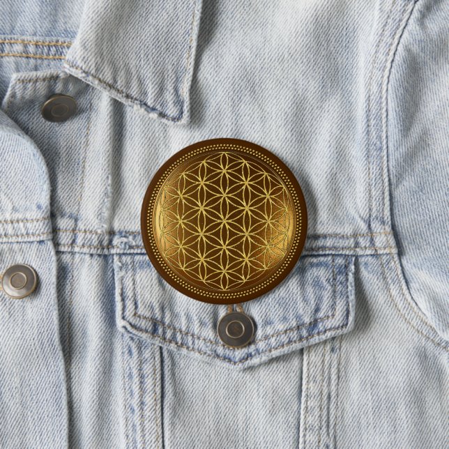 BLUME DES LEBENS - Medaillon der Heiligen Geometri Button (Beispiel)