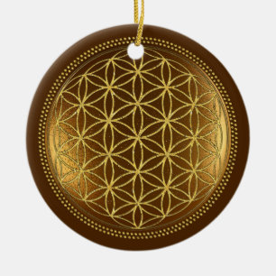 BLUME DES LEBENS - Medaillon der Heiligen Geometri Keramik Ornament