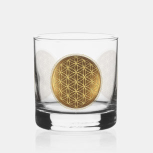 BLUME DES LEBENS - Medaillon der Heiligen Geometri Whiskyglas
