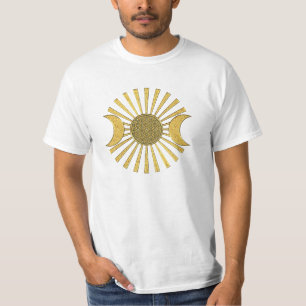 Blume des Lebens mit Mond T-Shirt