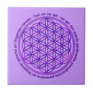 Blume des Lebens - Moola Mantra - violett Fliese