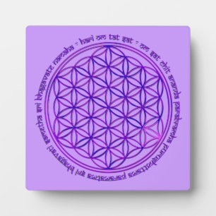 Blume des Lebens - Moola Mantra - violett Fotoplatte