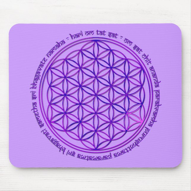 Blume des Lebens - Moola Mantra - violett Mousepad (Vorne)