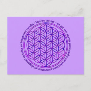 Blume des Lebens - Moola Mantra - violett Postkarte