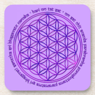 Blume des Lebens - Moola Mantra - violett Untersetzer