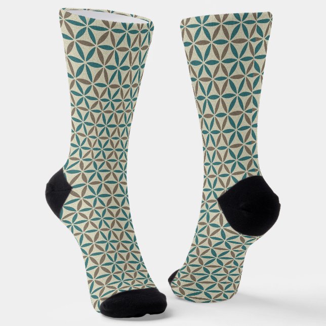 BLUME DES LEBENS - Muster der Briefmarke 1 Socken (Gewinkelt)
