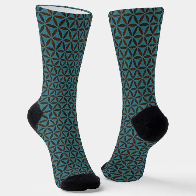 BLUME DES LEBENS - Muster der Briefmarke 2 Socken (Gewinkelt)