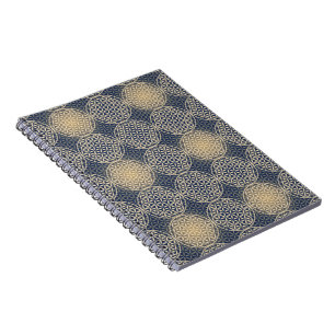 Blume des Lebens - Muster der Briefmarke - blauer Notizblock