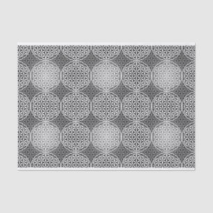 Blume des Lebens - Muster der Briefmarke - grau Seidenpapier