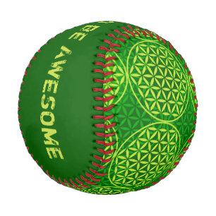 Blume des Lebens - Muster der Briefmarke - grün Baseball
