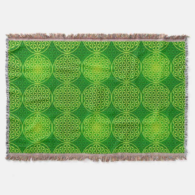 Blume des Lebens - Muster der Briefmarke - grün Decke (Vorderseite)