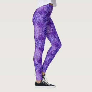 Blume des Lebens - Muster der Briefmarke - lila Leggings