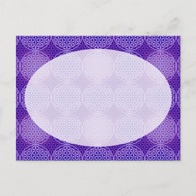 Blume des Lebens - Muster der Briefmarke - lila Postkarte (Vorderseite)