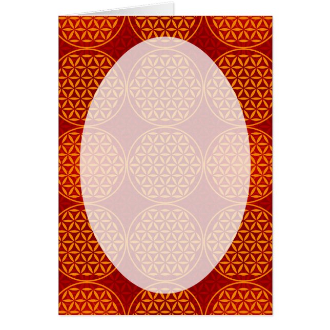 Blume des Lebens - Muster der Briefmarke - orange (Vorne)
