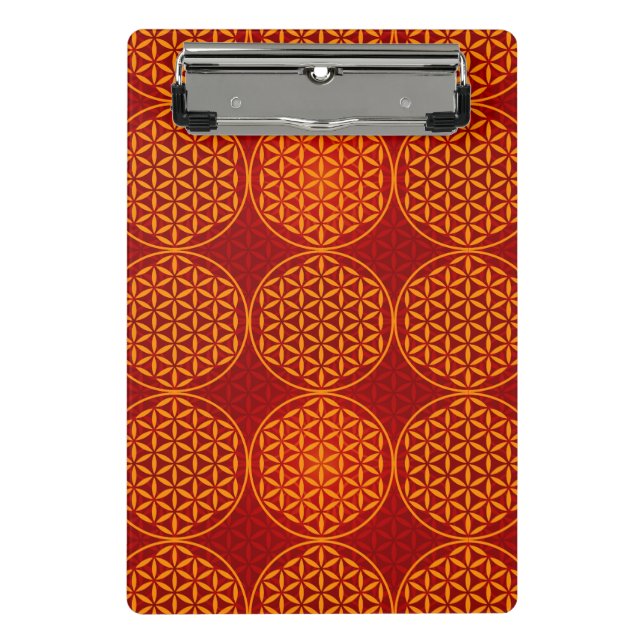Blume des Lebens - Muster der Briefmarke - orange Mini Klemmbrett (Vorderseite)