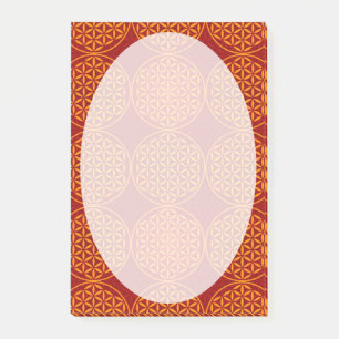 Blume des Lebens - Muster der Briefmarke - orange Post-it Klebezettel