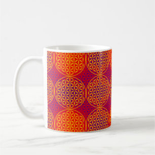 Blume des Lebens - Muster der Briefmarke - orangef Kaffeetasse