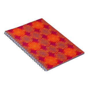 Blume des Lebens - Muster der Briefmarke - orangef Notizblock