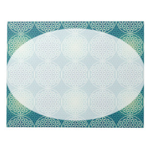 Blume des Lebens - Muster der Briefmarke - Zyanbla Notizblock