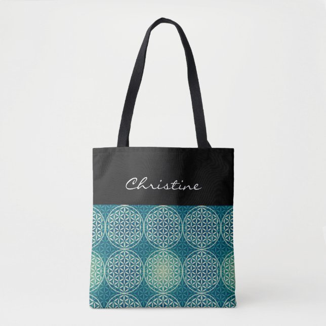 Blume des Lebens - Muster der Briefmarke - Zyanbla Tasche (Vorderseite)