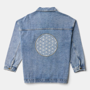 BLUME DES LEBENS MYSTISCHES SYMBOL JEANSJACKE