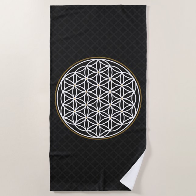 BLUME DES LEBENS MYSTISCHES SYMBOL STRANDTUCH (Vorderseite)