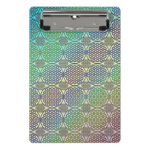 Blume des Lebens - nahtloses Grunge-Muster II Mini Klemmbrett