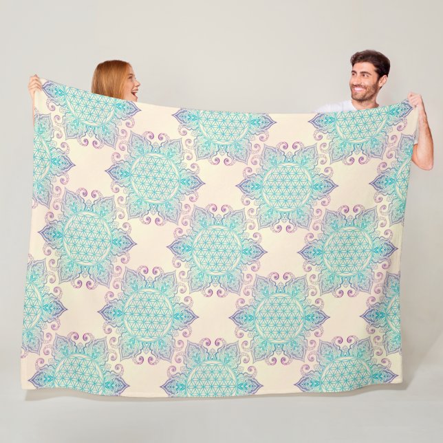 Blume des Lebens - nahtloses Muster Artikel 4 Fleecedecke (Beispiel)