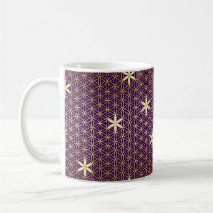 Blume des Lebens - nahtloses Muster - Gold Kaffeetasse