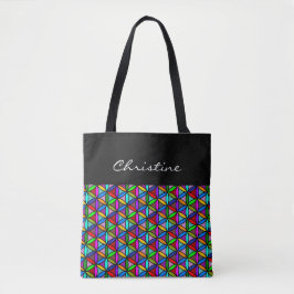 Blume des Lebens - nahtloses Muster - mehrfarbig Tasche