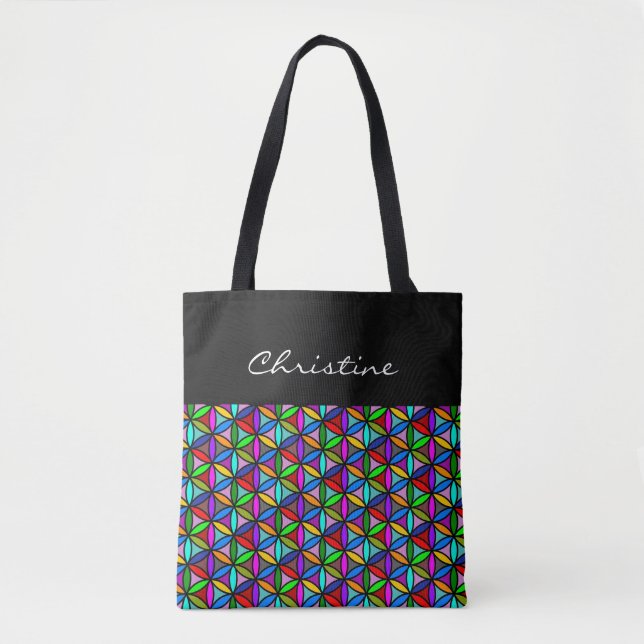 Blume des Lebens - nahtloses Muster - mehrfarbig Tasche (Vorderseite)
