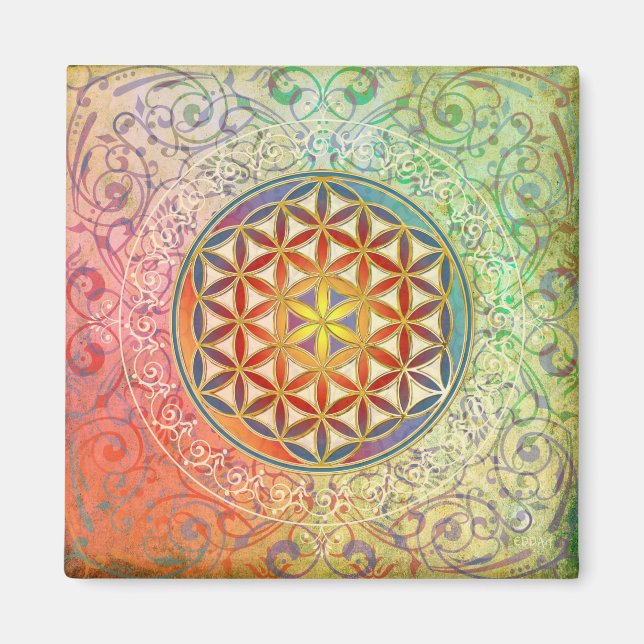 Blume des Lebens - Ornament I Magnet (Vorne)