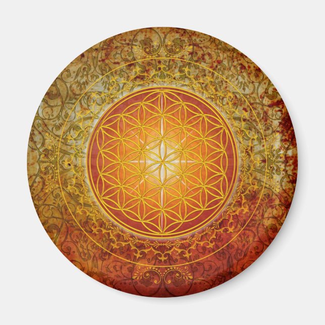 Blume des Lebens - Ornament III Magnet (Vorne)