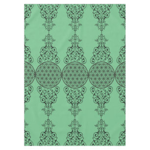 Blume des Lebens - Ornamente schwarz I + dein Back Tischdecke