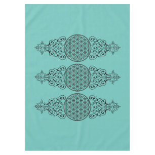 Blume des Lebens - Ornamente schwarz I + dein Back Tischdecke