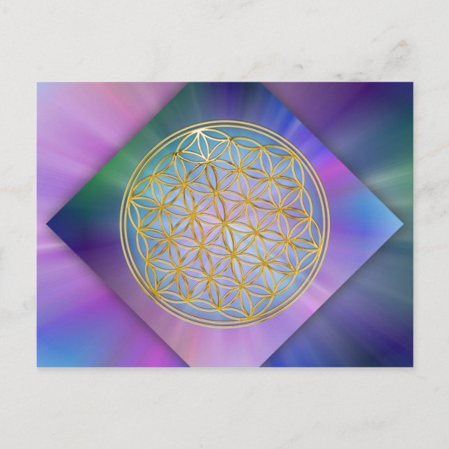 Blume Des Lebens Postkarte (Vorderseite)