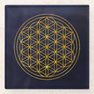 Blume des Lebens, sakrale geometrische, zen, chakr Glasuntersetzer
